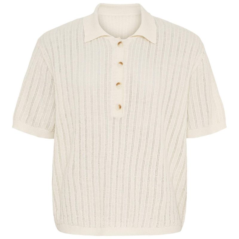 Amelia Knit Polo White Sand