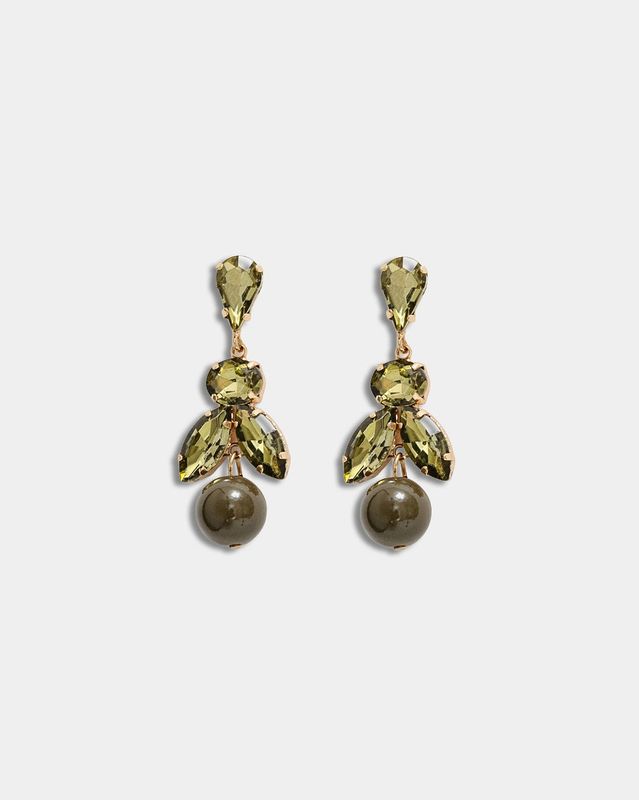Aria Earrings Olive Green