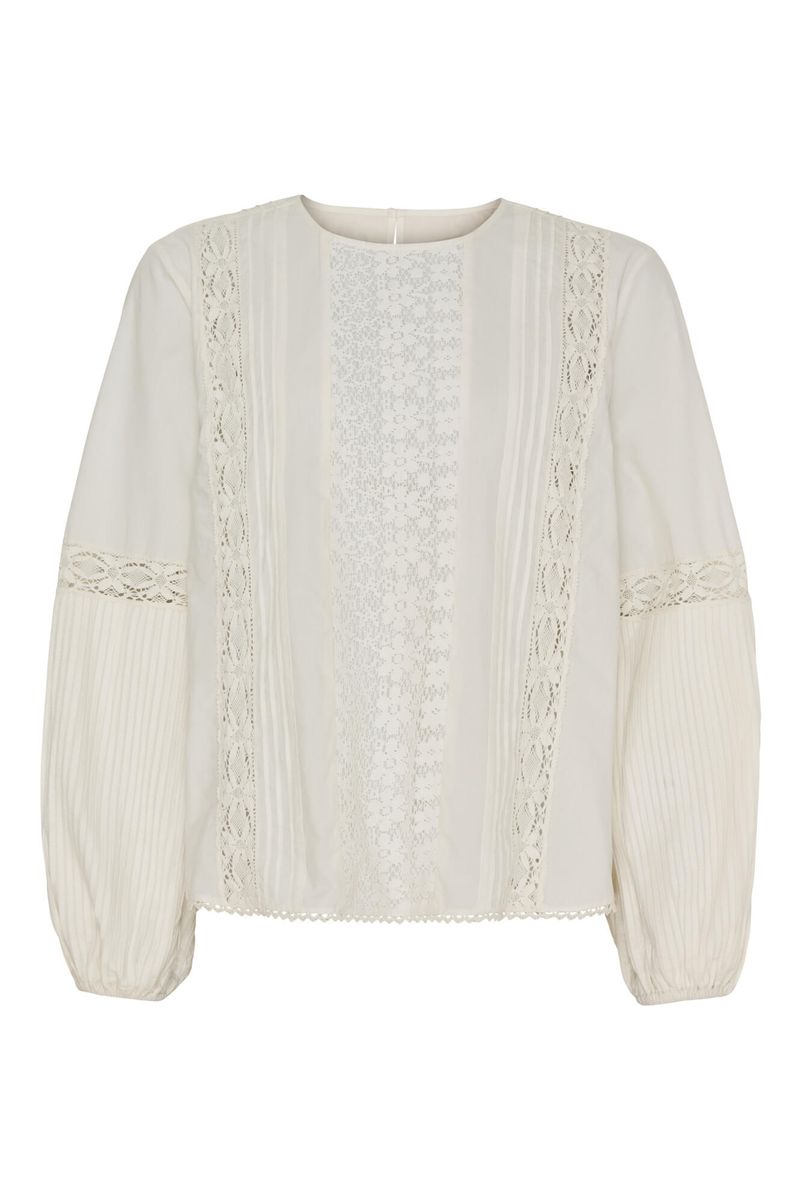 Jasmin ls Bluse White Sand