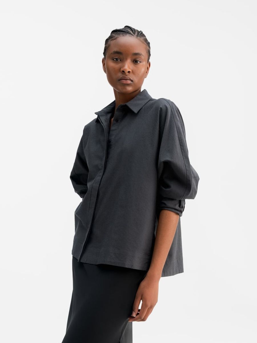 Gigi Oxford Shirt Dark Grey